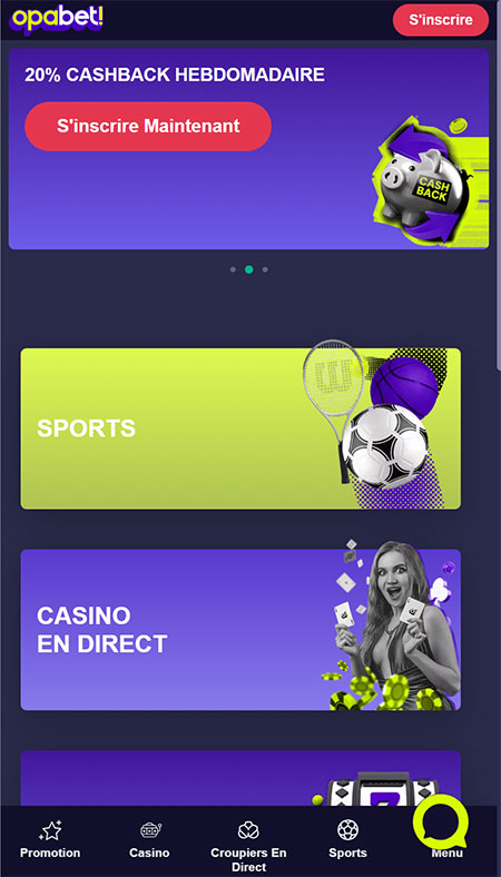 version mobile opabet casino